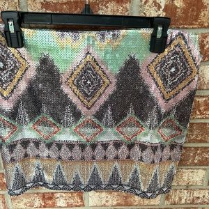 Charlotte Russe Sequin Mini Skirt L Sparkly Party